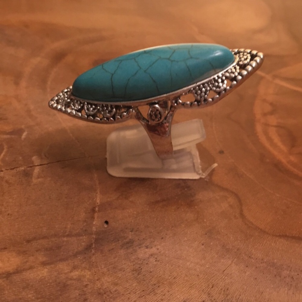 Turquoise Boho Statement Ring - image 8